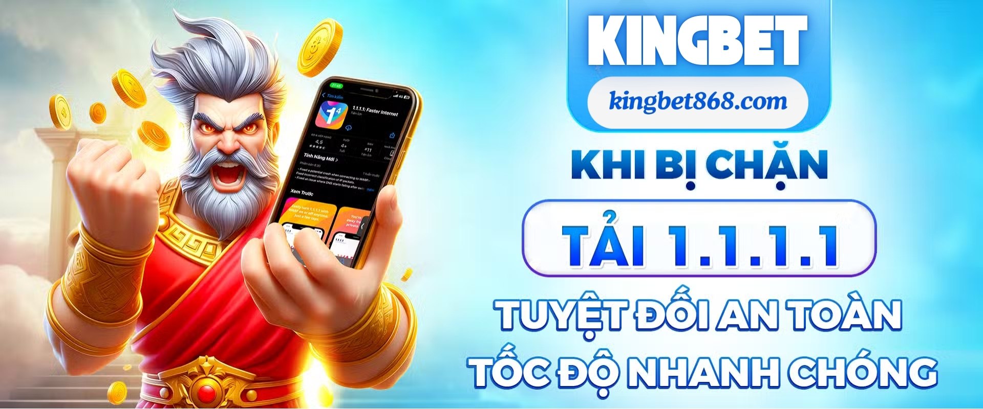 kingbet tải 1.1.1.1 khi bị chặn