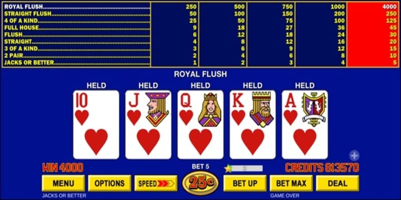 Điểm danh những tựa game Video Poker Kingbet86 hot hit